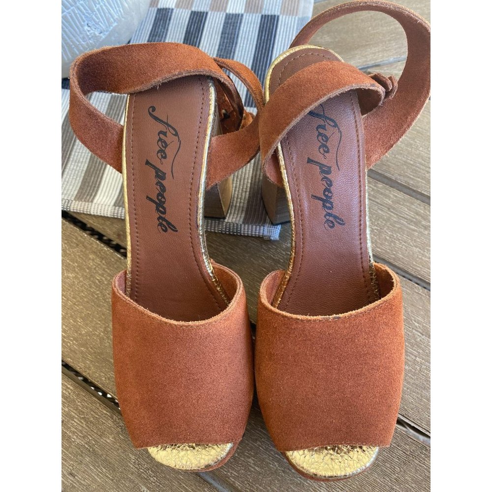 (Sold) Free People Justine Platform Block Heels 37 - Picture 5 of 12